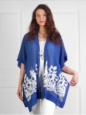 Fashion Flowy Kimono W/ Floral Design 